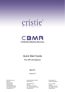 Quick Start Guide - Cristie Software Ltd