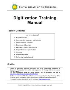 Digitization Training Manual - Digital Library of the Caribbean