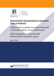 Innovation Characteristics 2010 - Melbourne Institute of Applied