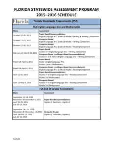 florida statewide assessment program 2015–2016 schedule