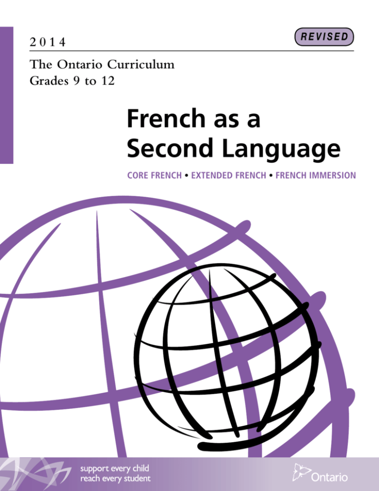 The Ontario Curriculum Grades 9 To 12 French As A Second
