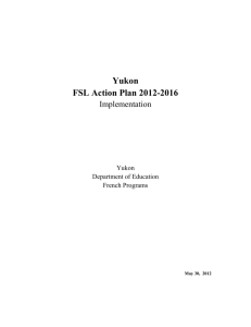 Yukon FSL Action Plan 2012-2016