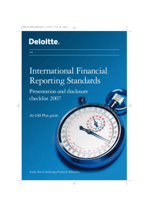 IFRS presentation and disclosure checklist