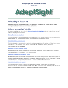 AdeptSight 2.0 Tutorials