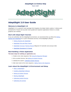 AdeptSight 2.0 Online Help