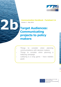 2b Target Audiences: Communicating projects to policy makers