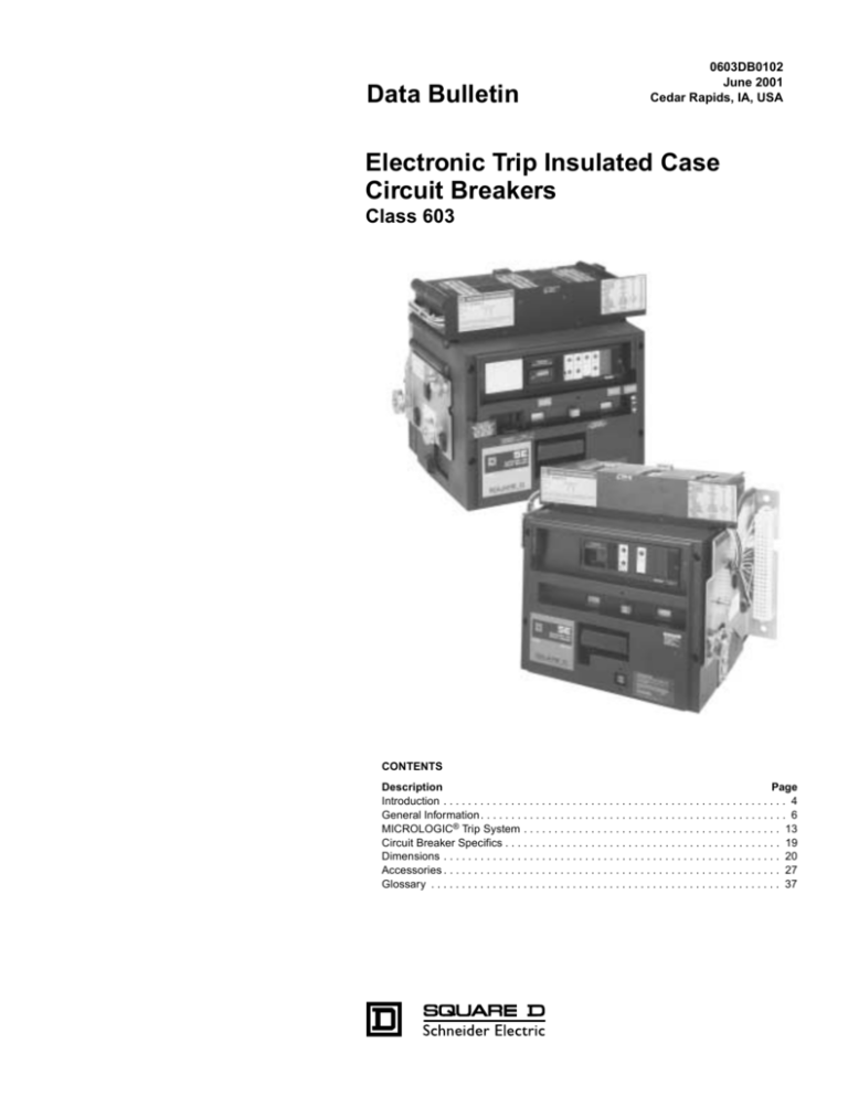 Electronic Trip Insulated Case Circuit Breakers
