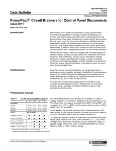 Circuit Breakers for Control Panel Disconnects