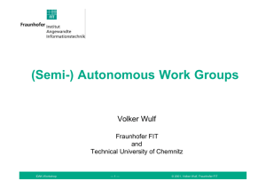 Background: Semi- autonomous work groups
