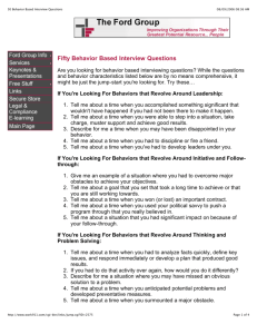 50 Behavior Based Interview Questions