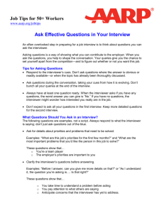 Ask Effective Questions in Your Interview Job Tips for 50+ Workers