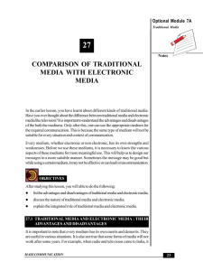 COMPARISON OF TRADITIONAL MEDIA WITH ELECTRONIC MEDIA