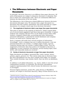 1 The Difference between Electronic and Paper Documents