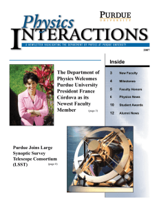 a newsletter - Purdue University :: Department of Physics and