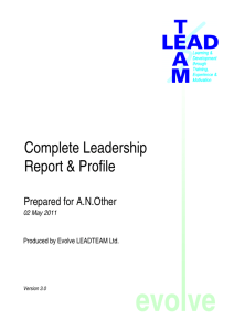 Interpretation of Standard Team Leadership Questionnaire (v9.0