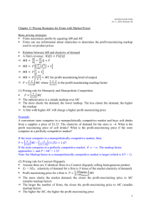 Chapter 11 Pricing Strategies for Firms with Market Power Basic