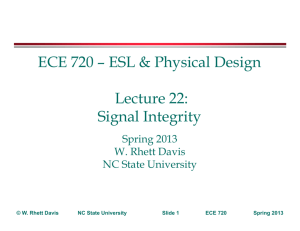ECE 720 – ESL & Physical Design Lecture 22: Signal Integrity