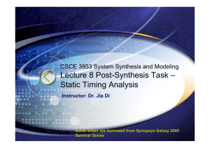Lecture 8. Post-Synthesis Task
