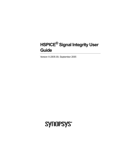 HSPICE Signal Integrity User Guide