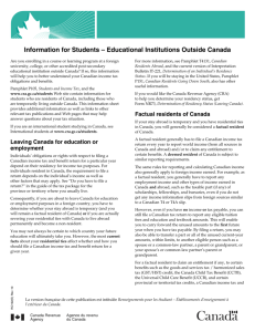 Information for Students – Educational Institutions Outside Canada