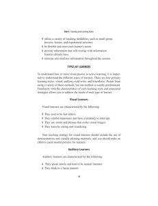 TYPES OF LEARNERS Visual Learners Auditory