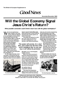 Will the Global Economy Signal JesusChrist'sReturn?