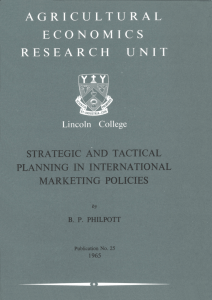 Strategic and tactical planning in international marketing policies