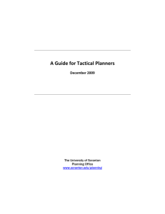 A Guide for Tactical Planners