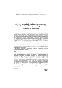 Overview of qualitative and quantitative research methods in the