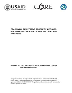 Training in Qualitative Research Methods