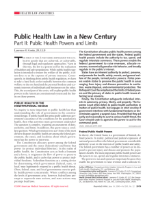 Public Health Law in a New Century