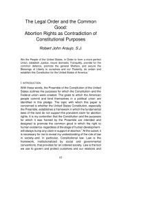 The Legal Order and the Common Good: Abortion Rights as