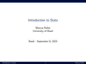 Introduction to Stata