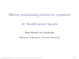 Effective programming practices for economists 12. Sensible project