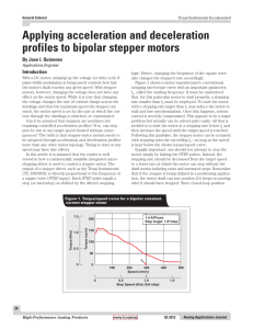 Applying acceleration and deceleration profiles to bipolar stepper