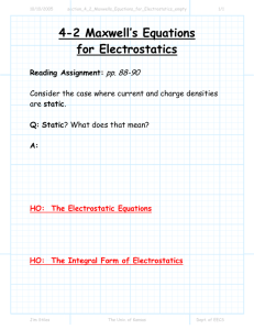 4-2 Maxwell's Equations for Electrostatics