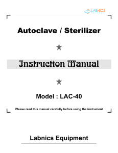 Autoclave LAC-40 - Laboratory Equipment