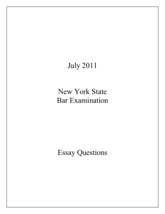 July 2011 New York State Bar Examination Essay Questions