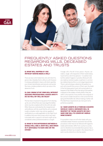 Frequently asked questions on wills, deceased estates and