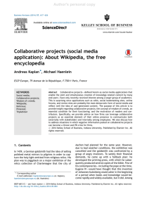 Collaborative projects (social media application): About Wikipedia