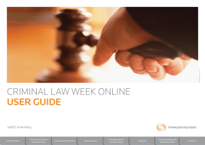 Criminal law week Online User GUide