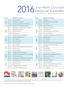 Editorial Calendar 2016