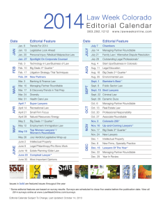 Law Week Colorado Editorial Calendar