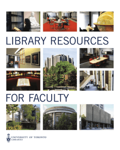 University of Toronto Libraries | Library Resources for Faculty