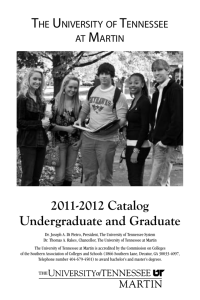 2011-2012 Catalog - The University of Tennessee at Martin