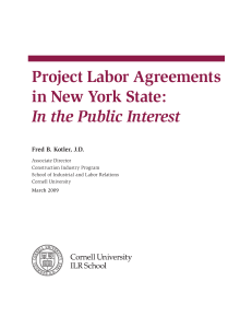 Project Labor Agreements in New York State