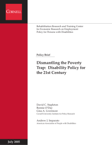 Dismantling the Poverty Trap: Disability Policy for the 21st Century