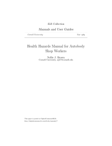 Health Hazards Manual for Autobody Shop Workers