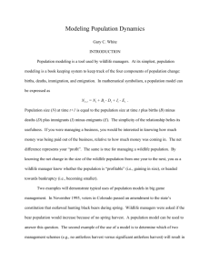 Modeling Population Dynamics - Warner College of Natural