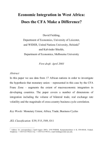 03/8 Economic Integration in West Africa: Does the CFA Make a